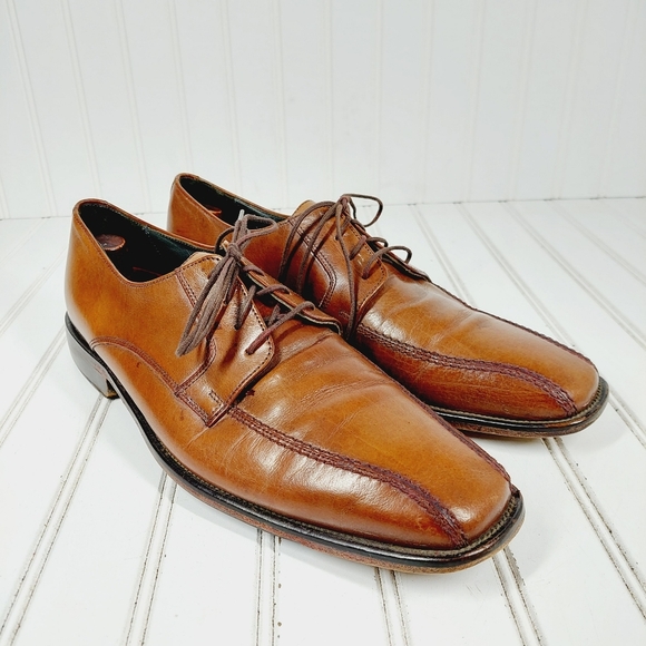 Bostonian Brown Leather Lace Up Square Toe Oxfords F601 - Picture 3 of 14